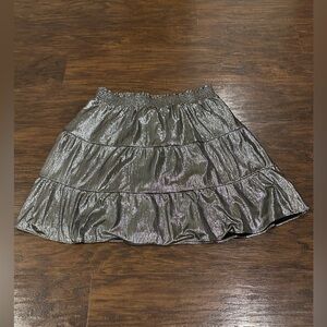 LOFT Women's Silver Metallic & Black Skirt Size S